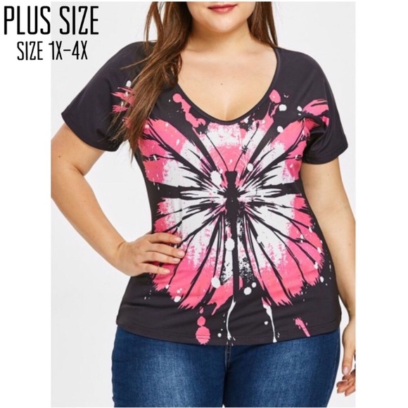 Plus Size Tie Dye Butterfly Tee